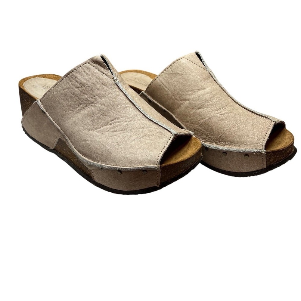 NWT Sergio Tomani Greta Wedge Sandals, BINCO NIEBLA, Size US 8.5 UK 39